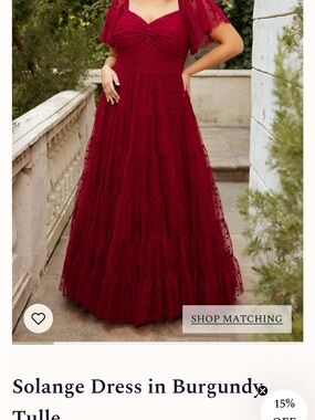 Burgundy Women’s Ivy City Solange Tiered Maxi Dress - Elegant Short Sleeve Gown